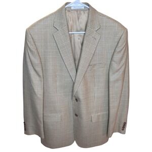 Lauren Ralph Lauren Silk Wool Blazer Sport Coat 40R Houndstooth Suit Jacket